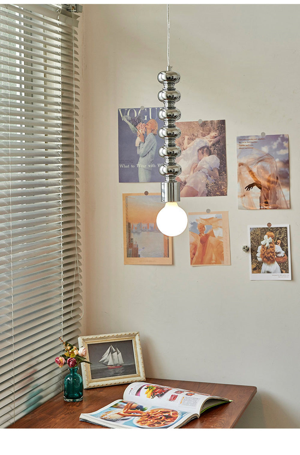 Bauhaus Chrome Silver Bedroom Bedside Pendant Light Designer Model Room Balcony Light Simple Dining Room Bar Pendant Light