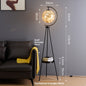 Nordic Light Luxury Floor Lamp Living Room Bedroom Bedside Creative Distinctive Glass Ball Tripod Storage Vertical Table Lamp