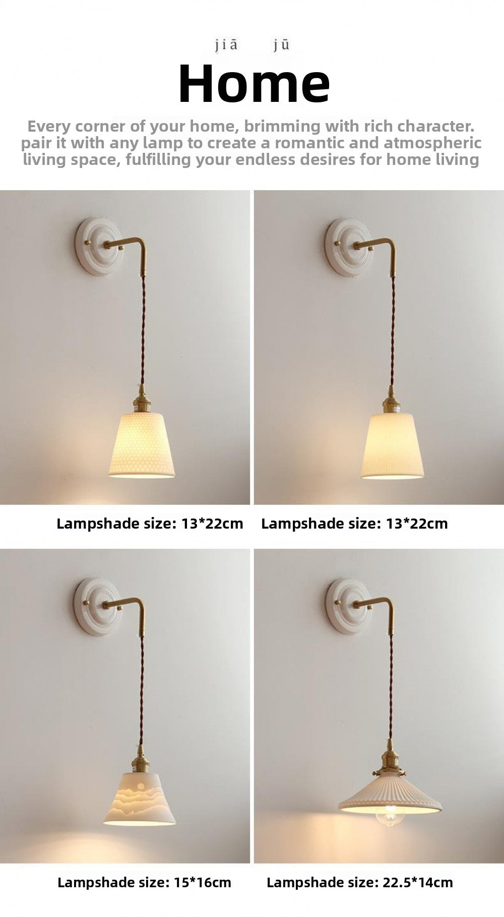 New Japanese Style Ceramic Wall Lamp Ceramic Base Bedroom Bedside Background Wall Designer Homestay Window Hanging Wall Light Fixture