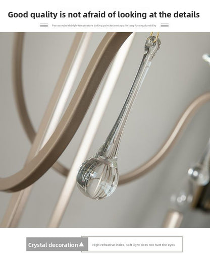 American Style Large Pendant Light for Living Room, Villa, Duplex, French Light Luxury American Iron Art Creative Crystal Homestay Restaurant Lighting