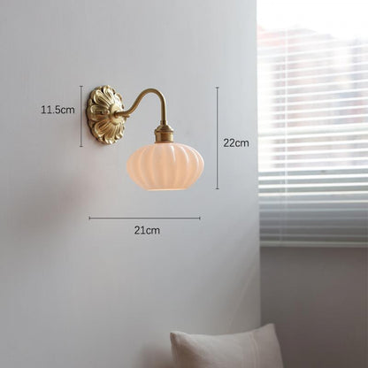 New French Style Vintage Vintage Brass Wall Lamp American Style Bedside Away Entrance Bedroom Mirror Front Makeup Table Lamp