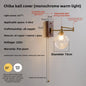 Nordic Japanese Style Bedroom Bedside Wall Lamp Copper Color Retro Simple Stair Aisle Lamp Living Room TV Background Wall Wall Lamp