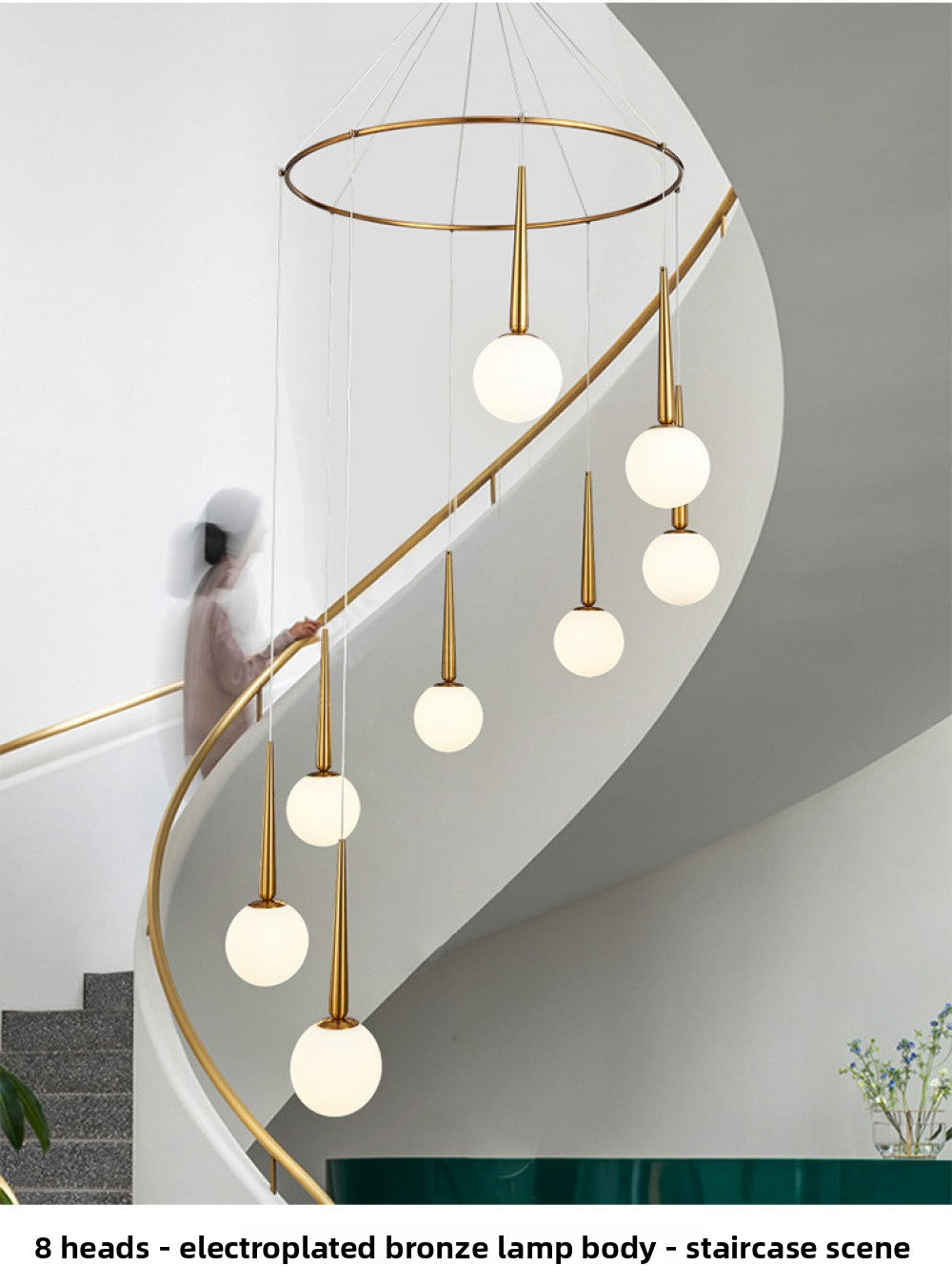Staircase Chandelier for Duplex, Nordic Loft, Sloping Ceiling, Mezzanine, High Ceiling Villa, Mid-Level, Rotating Staircase, Long Chandelier