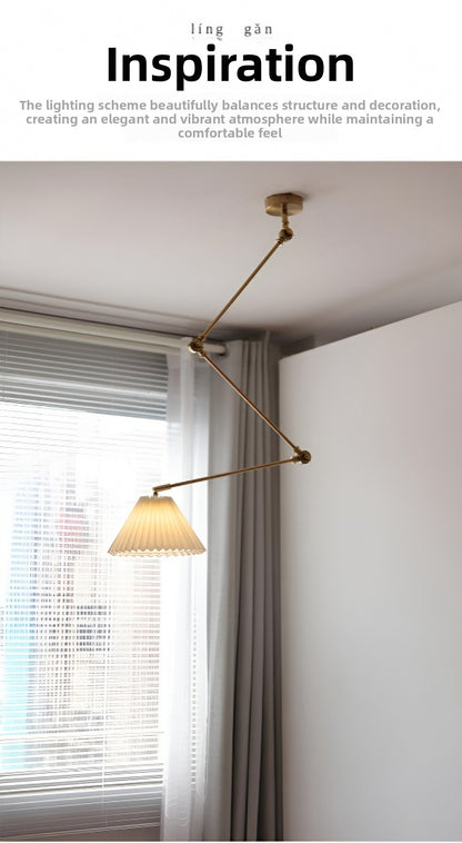 New Adjustable Dining Room Pendant Light Nordic Designer Island Small Bedroom Work Desk Designer Pleated Lighting Fixture
