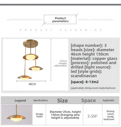 Restaurant Pendant Light Rectangular Nordic Brass Pendant Light Modern Creative Art Industrial Style Bar Round Dining Pendant Light