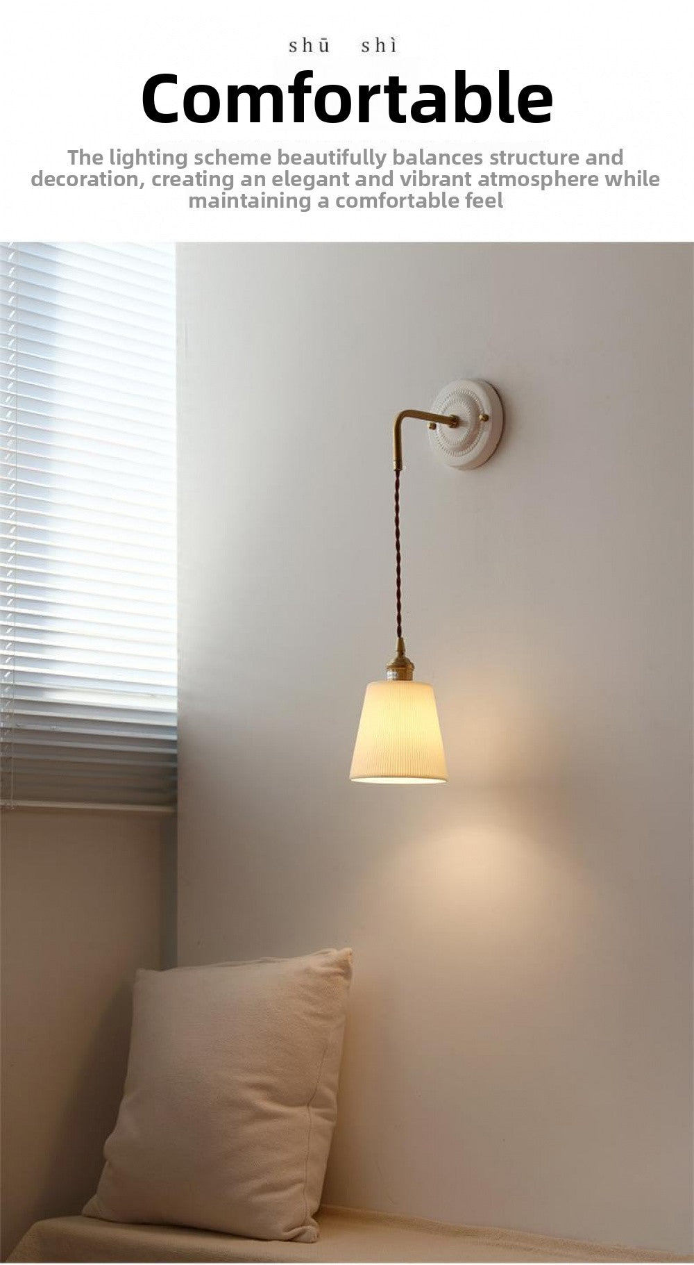New Japanese Style Ceramic Wall Lamp Ceramic Base Bedroom Bedside Background Wall Designer Homestay Window Hanging Wall Light Fixture