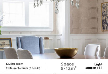 American Style Chandelier Light Luxury Living Room Dining Room Lamp Vintage French Palace Crystal Lamp European Style Villa Princess Room Bedroom Lamp