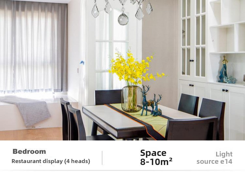 American Style Chandelier Light Luxury Living Room Dining Room Lamp Vintage French Palace Crystal Lamp European Style Villa Princess Room Bedroom Lamp