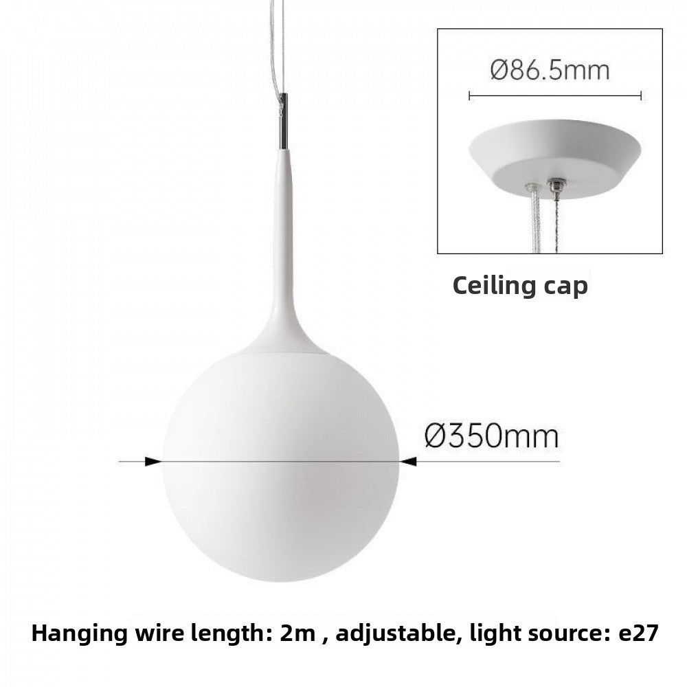 Simple Modern Round Glass Dining Room Pendant Light Nordic Bedroom Bedside Bar Combination Art Duplex Staircase Lighting