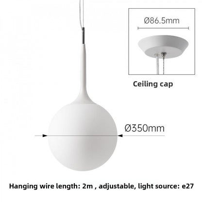 Simple Modern Round Glass Dining Room Pendant Light Nordic Bedroom Bedside Bar Combination Art Duplex Staircase Lighting