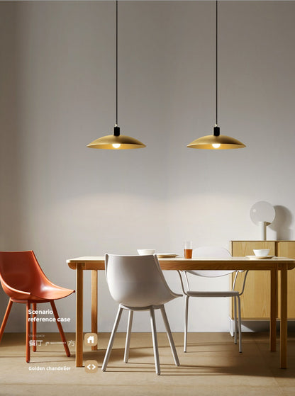 Nordic Single Pendant Dining Room Chandelier Simple Round Bedroom All-Copper Lamp Fashion Creative Bar Brass Small Pendant Light