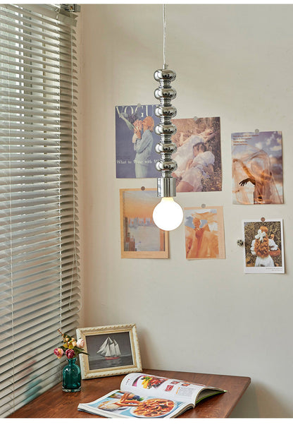 Bauhaus Chrome Silver Bedroom Bedside Pendant Light Designer Model Room Balcony Light Simple Dining Room Bar Pendant Light