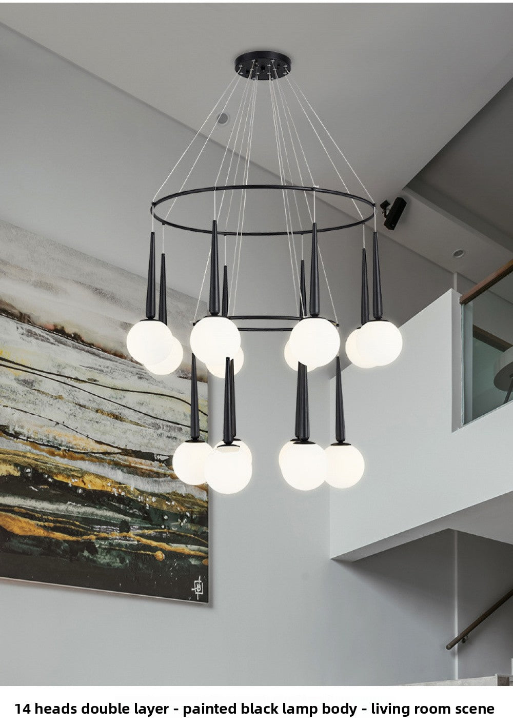 Staircase Chandelier for Duplex, Nordic Loft, Sloping Ceiling, Mezzanine, High Ceiling Villa, Mid-Level, Rotating Staircase, Long Chandelier