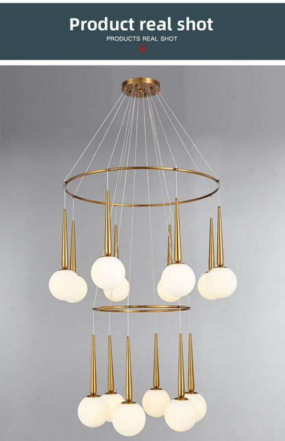 Staircase Chandelier for Duplex, Nordic Loft, Sloping Ceiling, Mezzanine, High Ceiling Villa, Mid-Level, Rotating Staircase, Long Chandelier