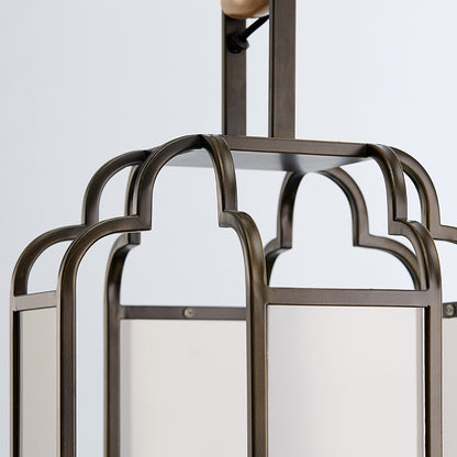 Modern New Chinese Classical Lantern Chandelier Entrance Restaurant Glass Iron Chandelier Tea Restaurant Chandelier