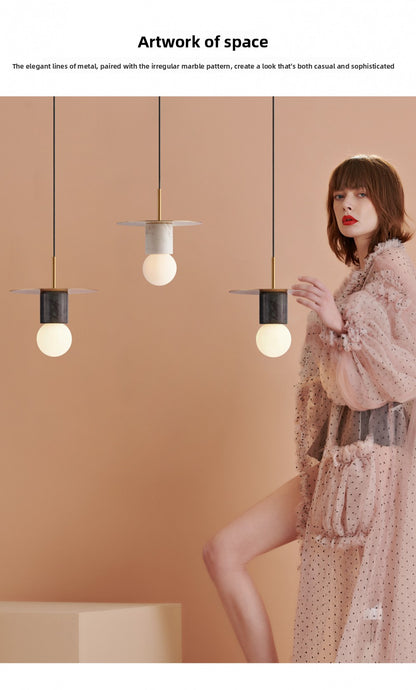 Nordic INS Internet Celebrity Designer Restaurant Bar Small Pendant Light Single Head Creative Personality Light Luxury Bedroom Bedside Lamp