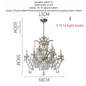 American Style Chandelier Light Luxury Living Room Dining Room Lamp Vintage French Palace Crystal Lamp European Style Villa Princess Room Bedroom Lamp