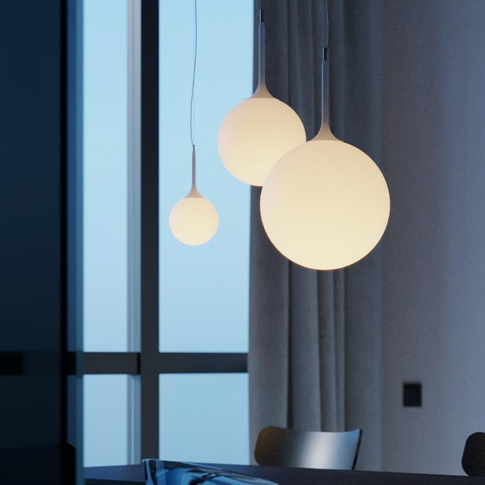 Simple Modern Round Glass Dining Room Pendant Light Nordic Bedroom Bedside Bar Combination Art Duplex Staircase Lighting