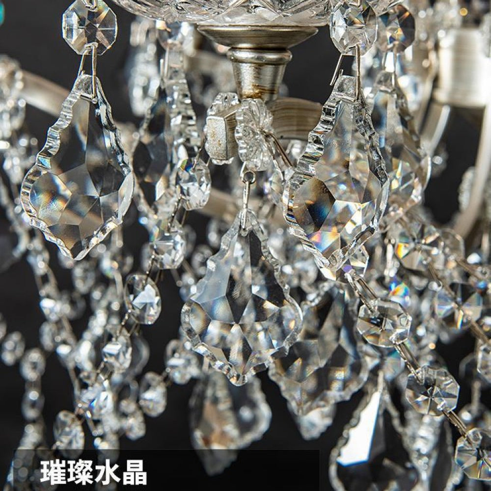 American Style Chandelier Light Luxury Living Room Dining Room Lamp Vintage French Palace Crystal Lamp European Style Villa Princess Room Bedroom Lamp