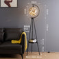 Nordic Light Luxury Floor Lamp for Living Room and Bedroom, Creative and Unique Glass Ball Tripod Standing Table Lamp