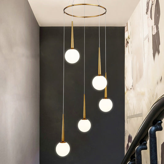 Staircase Chandelier for Duplex, Nordic Loft, Sloping Ceiling, Mezzanine, High Ceiling Villa, Mid-Level, Rotating Staircase, Long Chandelier