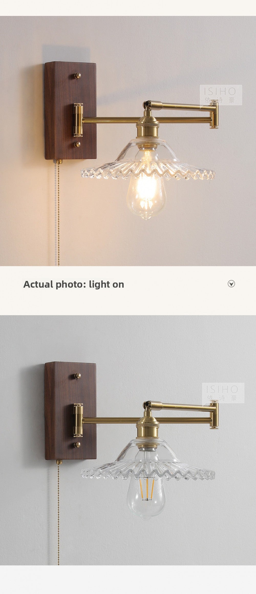 Nordic Japanese Style Bedroom Bedside Wall Lamp Copper Color Retro Simple Stair Aisle Lamp Living Room TV Background Wall Wall Lamp