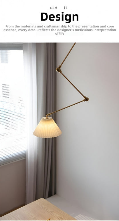 New Adjustable Dining Room Pendant Light Nordic Designer Island Small Bedroom Work Desk Designer Pleated Lighting Fixture