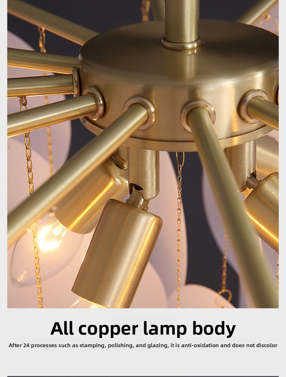 Nordic Restaurant Pendant Light Postmodern Light Luxury Bedroom Living Room Creative Personality Designer Fashion Simple All-Copper Lighting Fixture