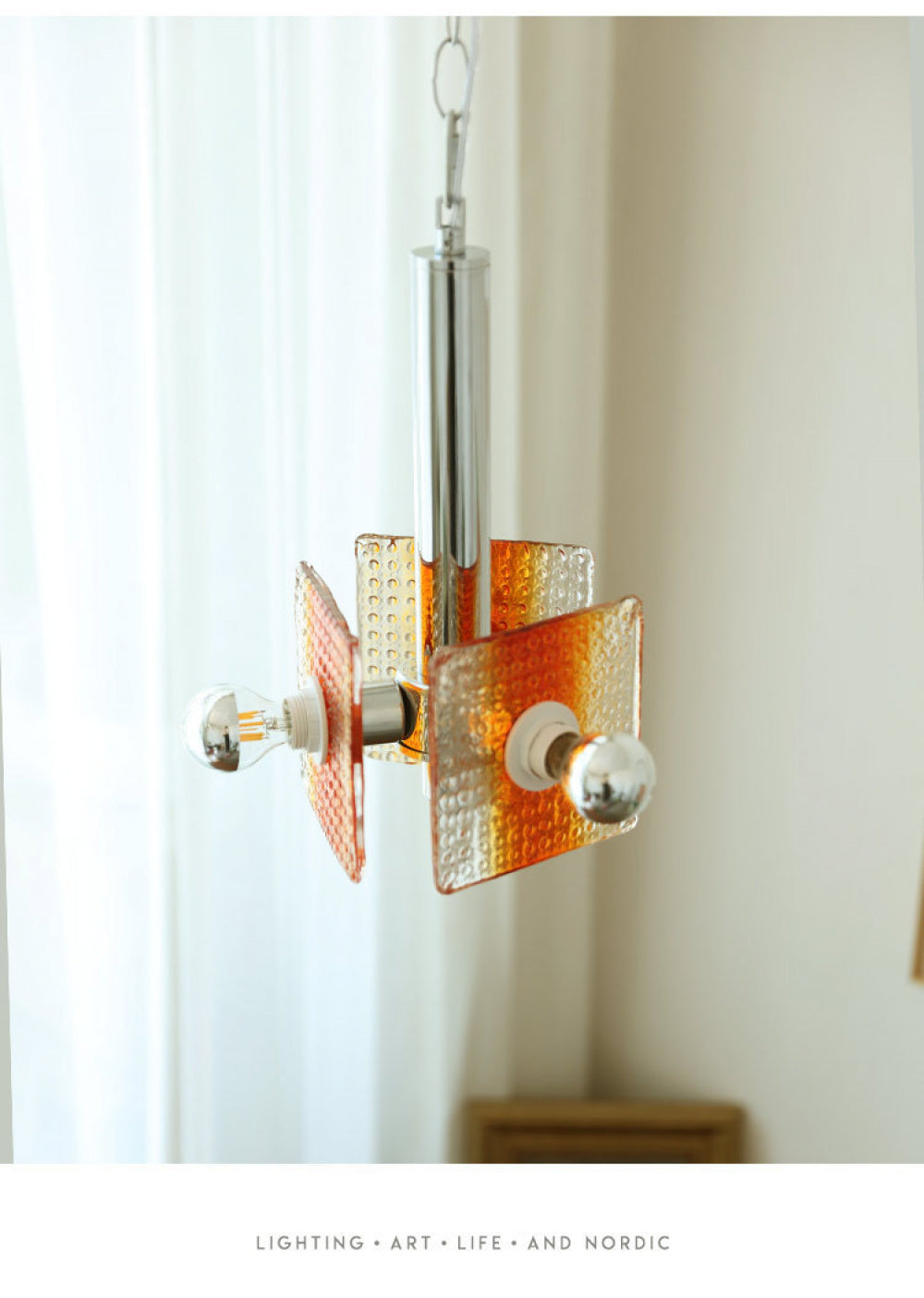 Bauhaus Chrome Silver Bedroom Bedside Pendant Light Designer Model Room Balcony Light Simple Dining Room Bar Pendant Light