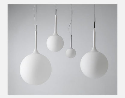 Simple Modern Round Glass Dining Room Pendant Light Nordic Bedroom Bedside Bar Combination Art Duplex Staircase Lighting