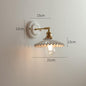 New Japanese pleated wall lamp bedroom bedside Nordic homestay living room background wall designer full copper lamp