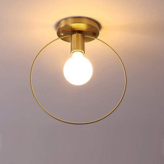 Aisle Light All-Copper Light Foyer Simple Modern Style Unique Room Light Entrance Balcony Corridor Brass Ceiling Light