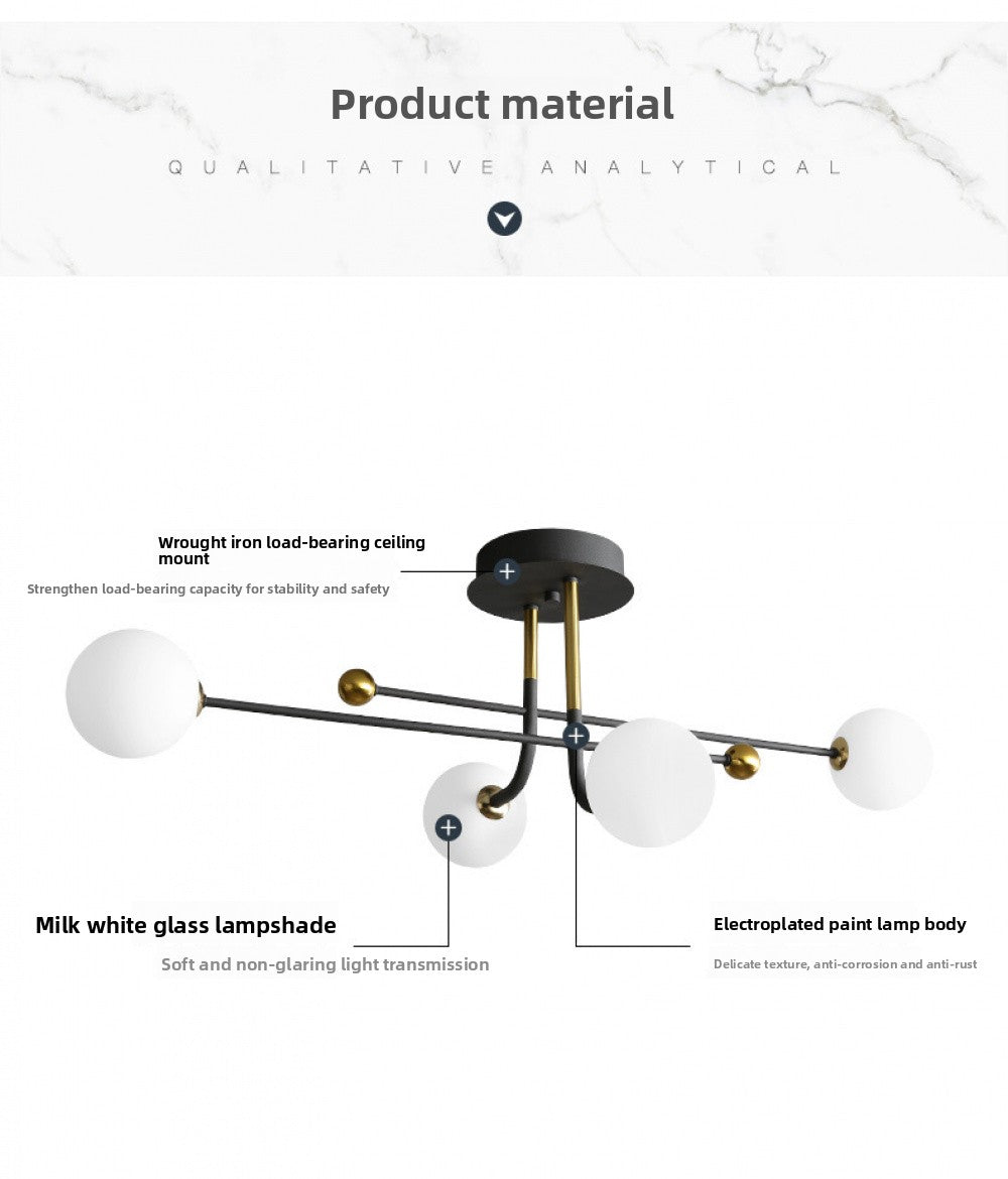 Nordic Ceiling Light Simple Modern Dining Room Living Room Light Elegant Italian Minimalist Creative Magic Bean Light Light Luxury Bedroom Light