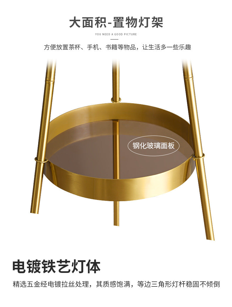 Nordic Light Luxury Floor Lamp for Living Room and Bedroom, Creative and Unique Glass Ball Tripod Standing Table Lamp