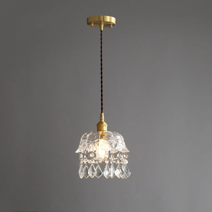 Nordic Light Luxury Brass Crystal Bar Pendant Light Simple Modern Bedside Crystal Lamp Hallway Entrance Corridor Light