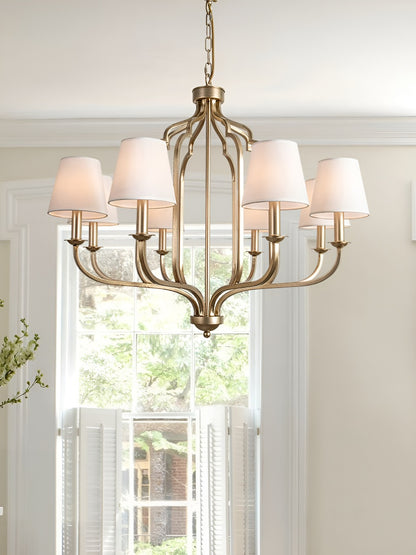 American Style Pendant Light French Retro Villa High-end Living Room Dining Room Light Simple Bedroom Light Home B&B Iron Art Lighting