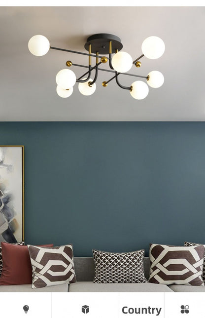 Nordic Ceiling Light Simple Modern Dining Room Living Room Light Elegant Italian Minimalist Creative Magic Bean Light Light Luxury Bedroom Light