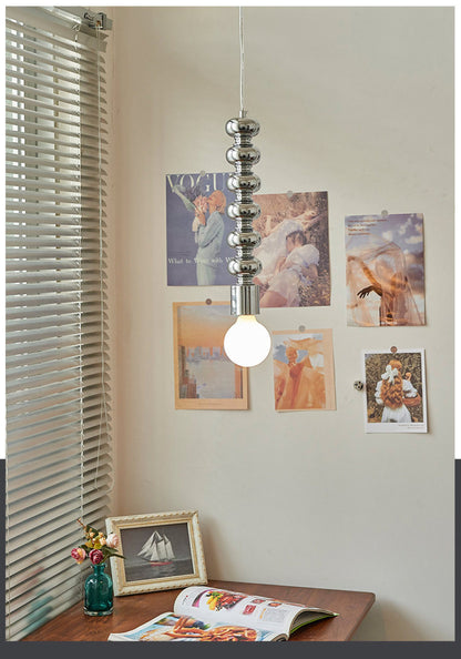 Bauhaus Chrome Silver Bedroom Bedside Pendant Light Designer Model Room Balcony Light Simple Dining Room Bar Pendant Light