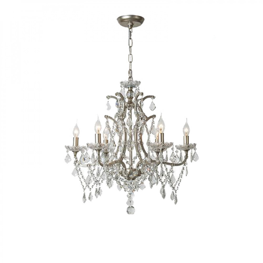 American Style Chandelier Light Luxury Living Room Dining Room Lamp Vintage French Palace Crystal Lamp European Style Villa Princess Room Bedroom Lamp