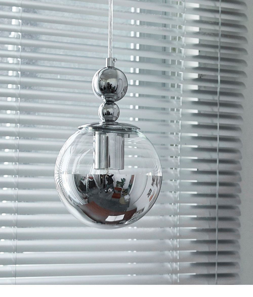 Bauhaus Chrome Silver Bedroom Bedside Pendant Light Designer Model Room Balcony Light Simple Dining Room Bar Pendant Light