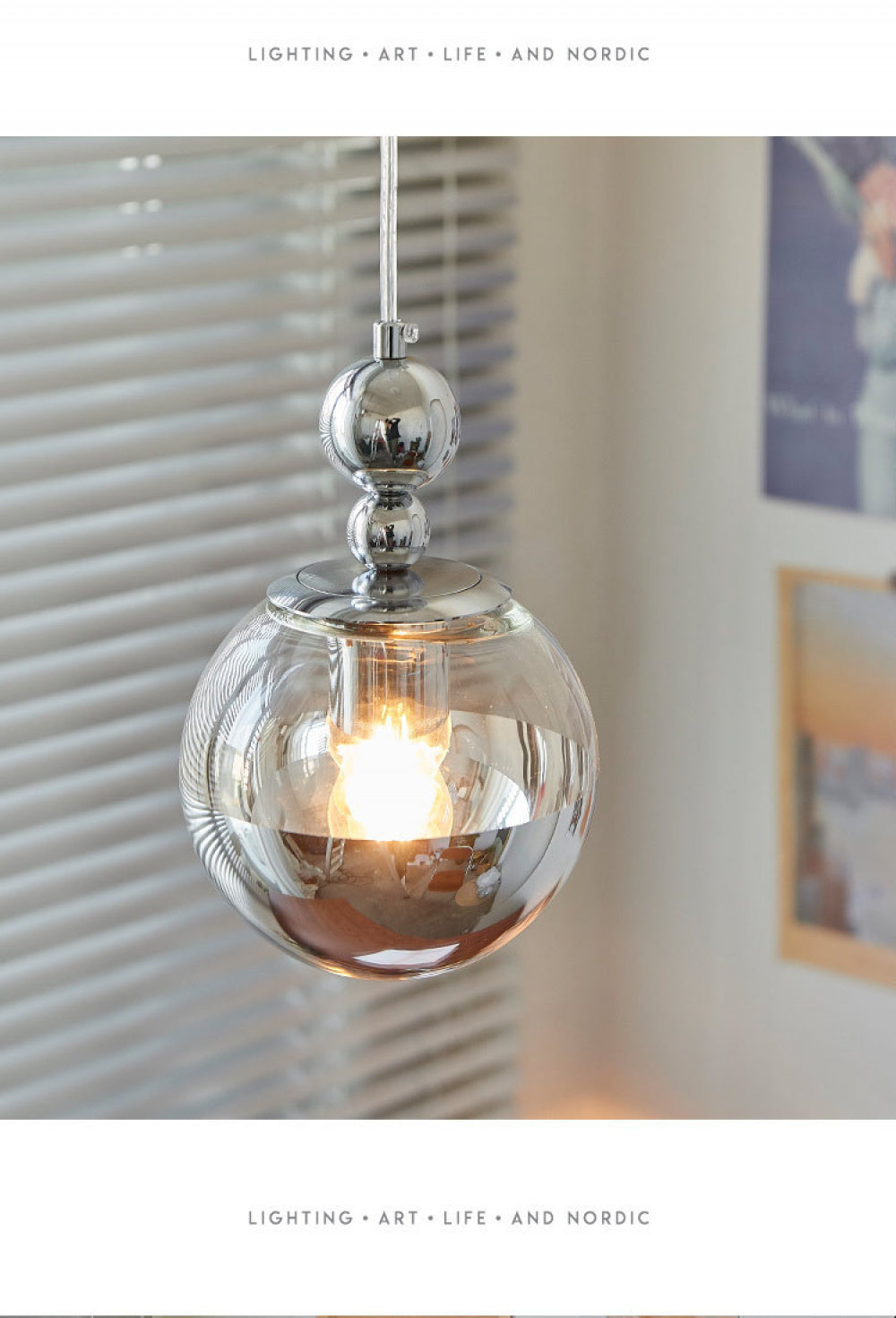 Bauhaus Chrome Silver Bedroom Bedside Pendant Light Designer Model Room Balcony Light Simple Dining Room Bar Pendant Light