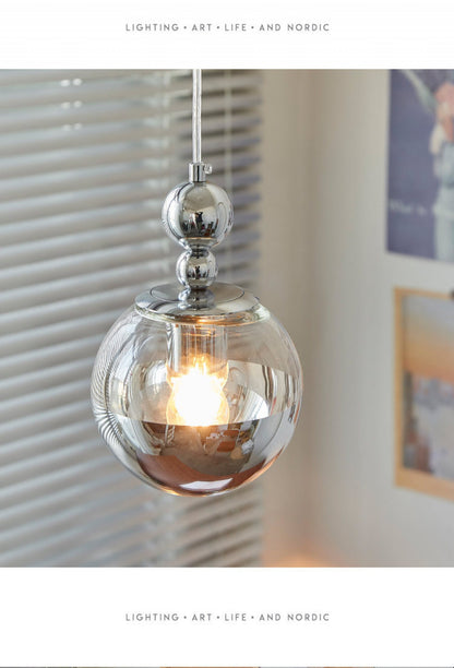 Bauhaus Chrome Silver Bedroom Bedside Pendant Light Designer Model Room Balcony Light Simple Dining Room Bar Pendant Light