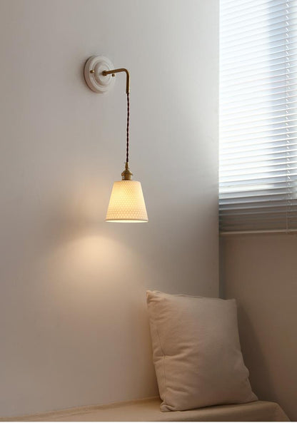 New Japanese Style Ceramic Wall Lamp Ceramic Base Bedroom Bedside Background Wall Designer Homestay Window Hanging Wall Lamp