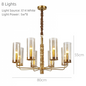 Postmodern Chandelier Full Copper Living Room Lighting High-end Luxurious Atmospheric Home Bedroom Dining Room Light Light Luxury American Style Chandelier