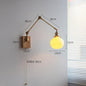 Japanese Ceramic Wall Lamp Nordic Study Bedroom Bedside Lamp Natural Wood with Pull Switch Left-Right Rotating Lamp
