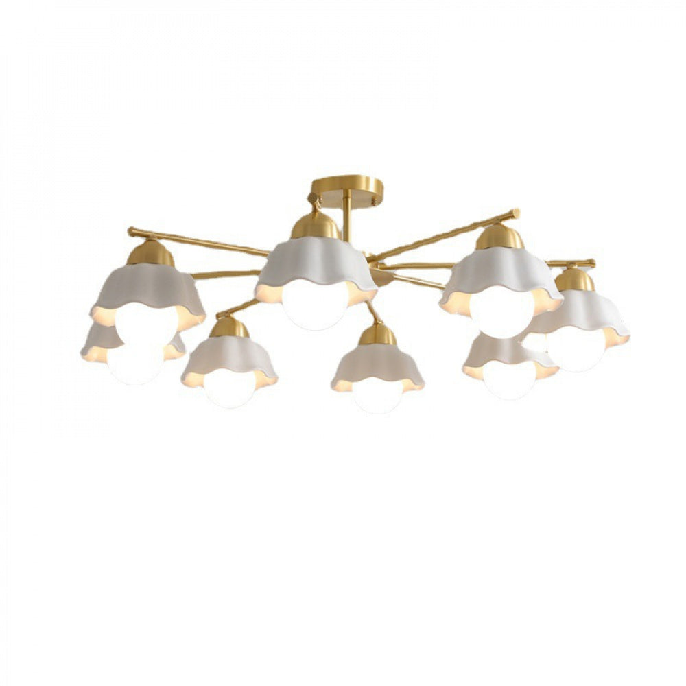 Vintage Living Room Chandelier Ceiling Light Luxury Elegant High-end Palace Style All-copper Ceramic Lighting Dining Room Master Bedroom Lamp