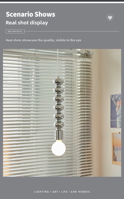 Bauhaus Chrome Silver Bedroom Bedside Pendant Light Designer Model Room Balcony Light Simple Dining Room Bar Pendant Light