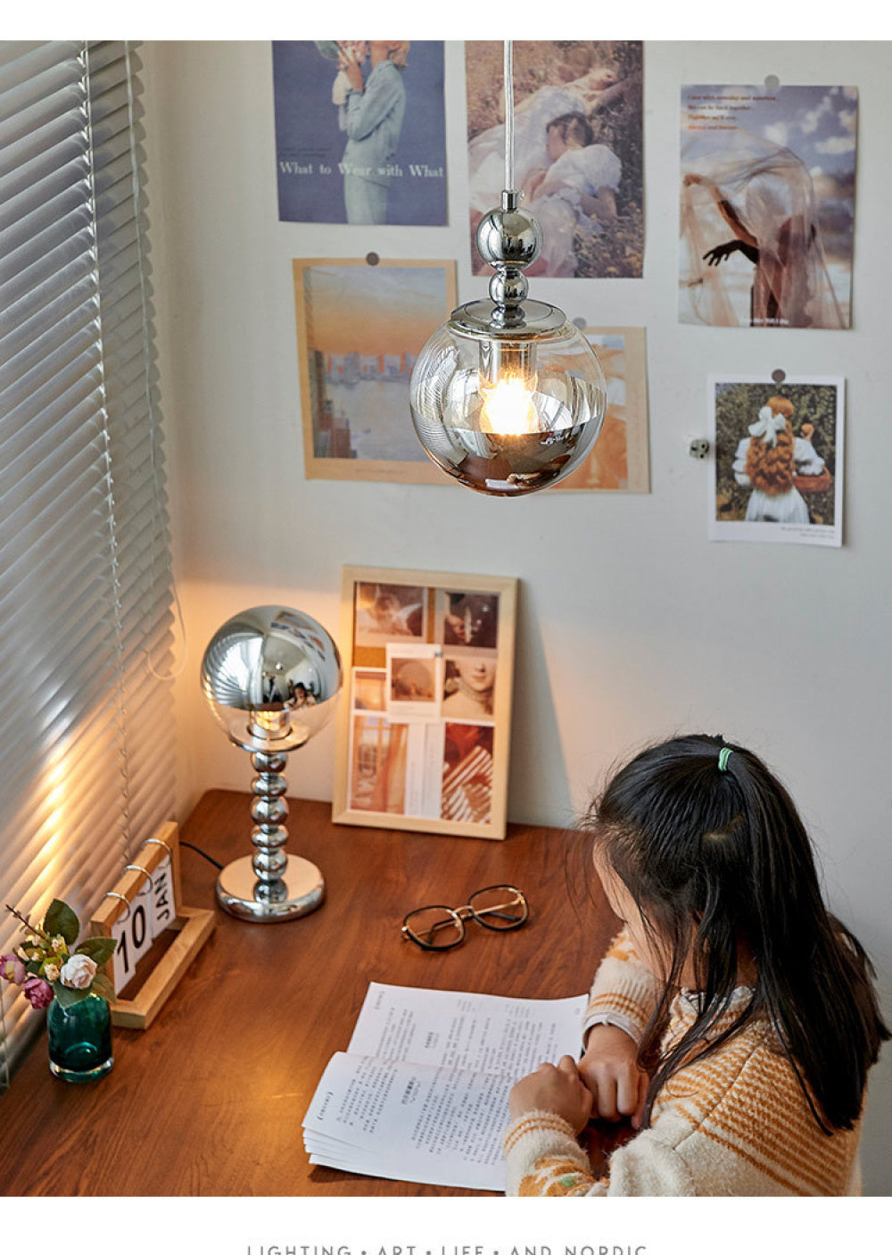 Bauhaus Chrome Silver Bedroom Bedside Pendant Light Designer Model Room Balcony Light Simple Dining Room Bar Pendant Light