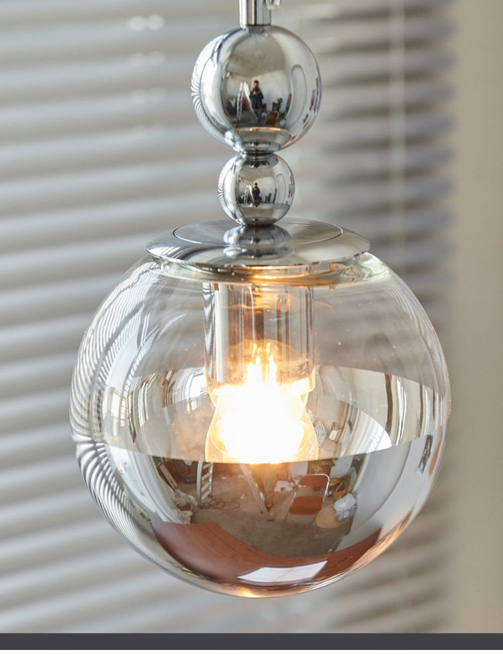 Bauhaus Chrome Silver Bedroom Bedside Pendant Light Designer Model Room Balcony Light Simple Dining Room Bar Pendant Light