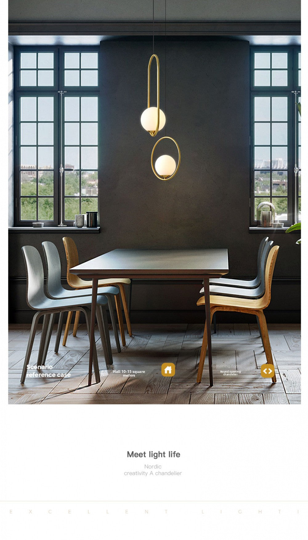 Nordic Style Restaurant Pendant Light Single Head Bedroom Bedside Lamp Bar Creative Personality Simple Modern All-Copper Lamp